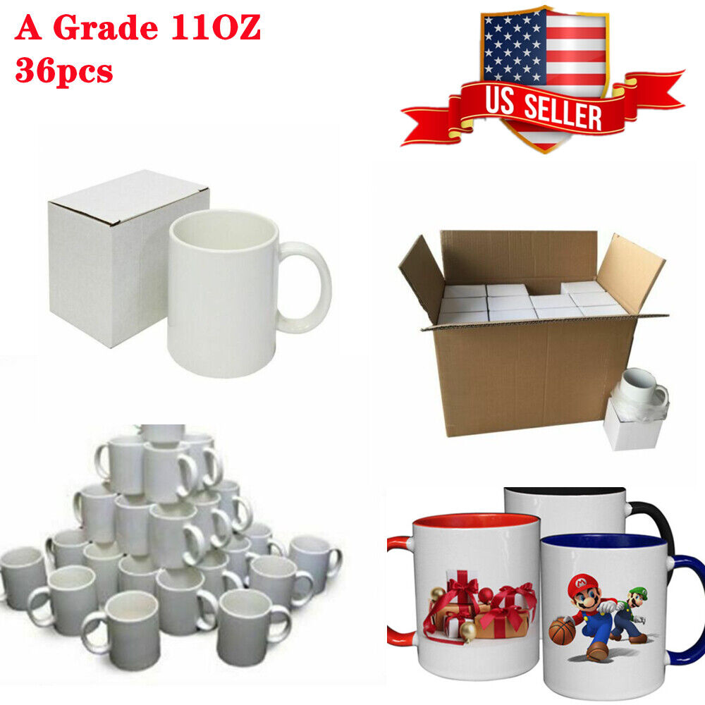 36pcs Blank White Mugs A Grade 11OZ Sublimation Coated Mugs for Heat Press Unbranded Does Not Apply