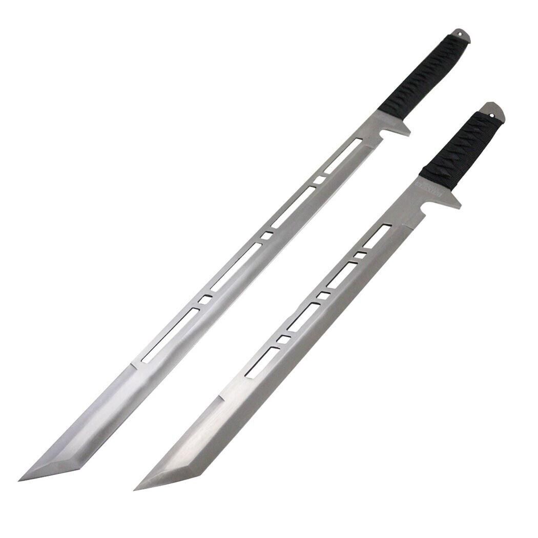 Defender-Xtreme 2 pc Silver Full Tang Ninja Sword 18" & 27" Stainless Steel DEFENDER XTREME 13272