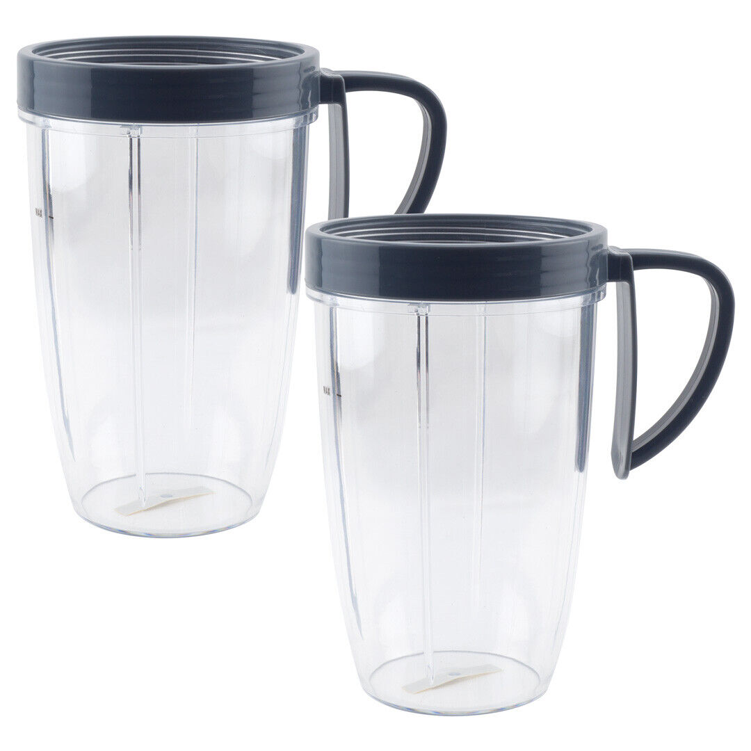 2 Pack 24 oz Tall Cups with Handled Lip Ring for NutriBullet 600W 900W NB-101 Felji DOES NOT APPLY