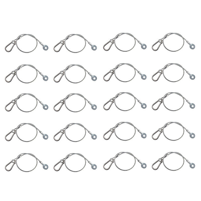 20 Pack Stage Light Safety Cables 12" Stainless Steel Ropes 66lb Load Duty GBGS Does Not Apply