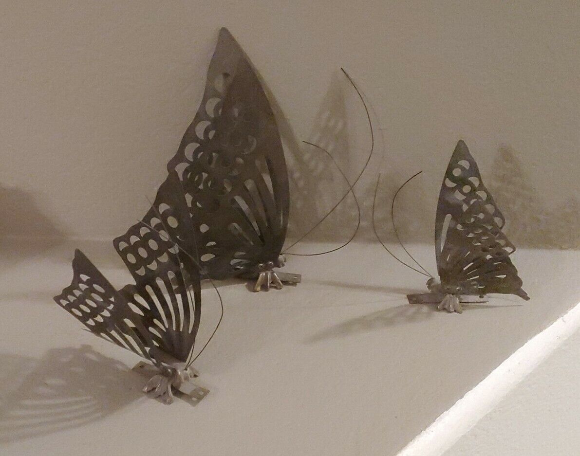Set of 3 Metal Butterflies 3D Wall Mounted Butterfly Great Shadow Cast. Без бренда - фотография #4