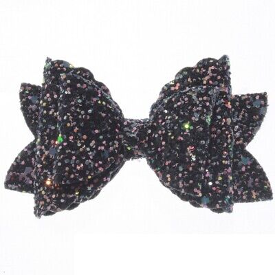 10PCS 8CM Newborn Glitter Leather Hair Bow With Fully Covered NO CLIPS Unbranded - фотография #11