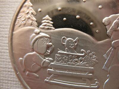 1-OZ..999 SILVER 2023 WINTER CHRISTMAS SLEDDING BEAR, PENGUIN MOUSE COIN + GOLD SILVERTOWN - фотография #5