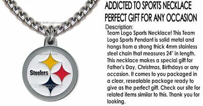 NEW! LARGE PITTSBURGH STEELERS NECKLACE 24" STAINLESS STEEL CHAIN NFL FOOTBALL R Siskiyou - фотография #12