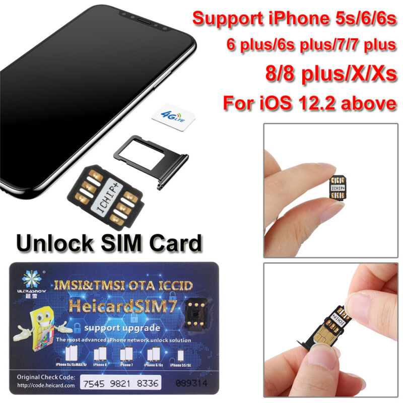 2X HEICARD UNLOCK Chip for iPhone 11 X XS 8 7 Unlocking Sim Card ICCID IOS13.2.3 Unbranded Does Not Apply - фотография #2