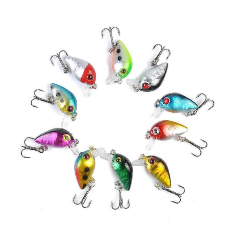10 Fishing Lures Lots Of Mini Minnow Fish Bass Tackle Hooks Baits Crankbait Unbranded Does Not Apply - фотография #5