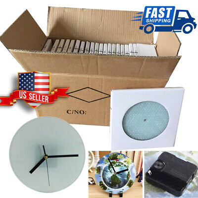 7" 20pcs Sublimation Transfer Blank Glass Photo Frame Heat Press with Clock Unbranded/Generic 0163001833400