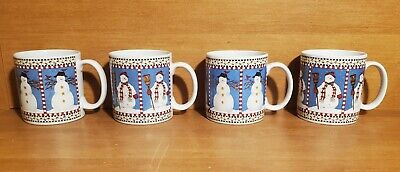 Sakura SNOWMAN Mug set of 4, Debbie Mumm, Christmas, Excellent Sakura SNOWMAN - фотография #2