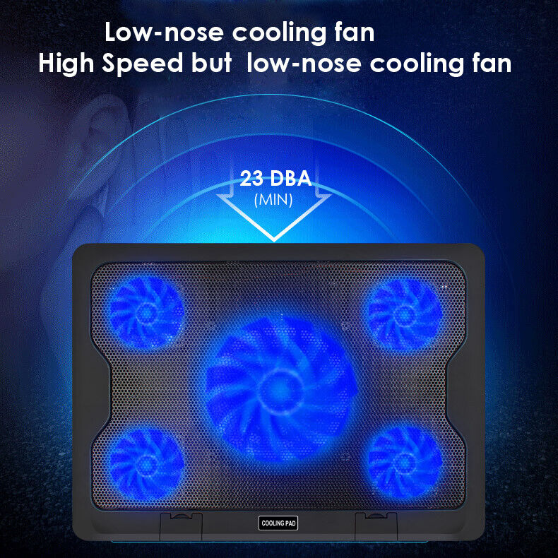 USB Laptop Cooler Cooling Pad Stand Adjustable Fan Blue LED For Game PC Notebook YELLOW-PRICE YP-LCP-45 - фотография #8