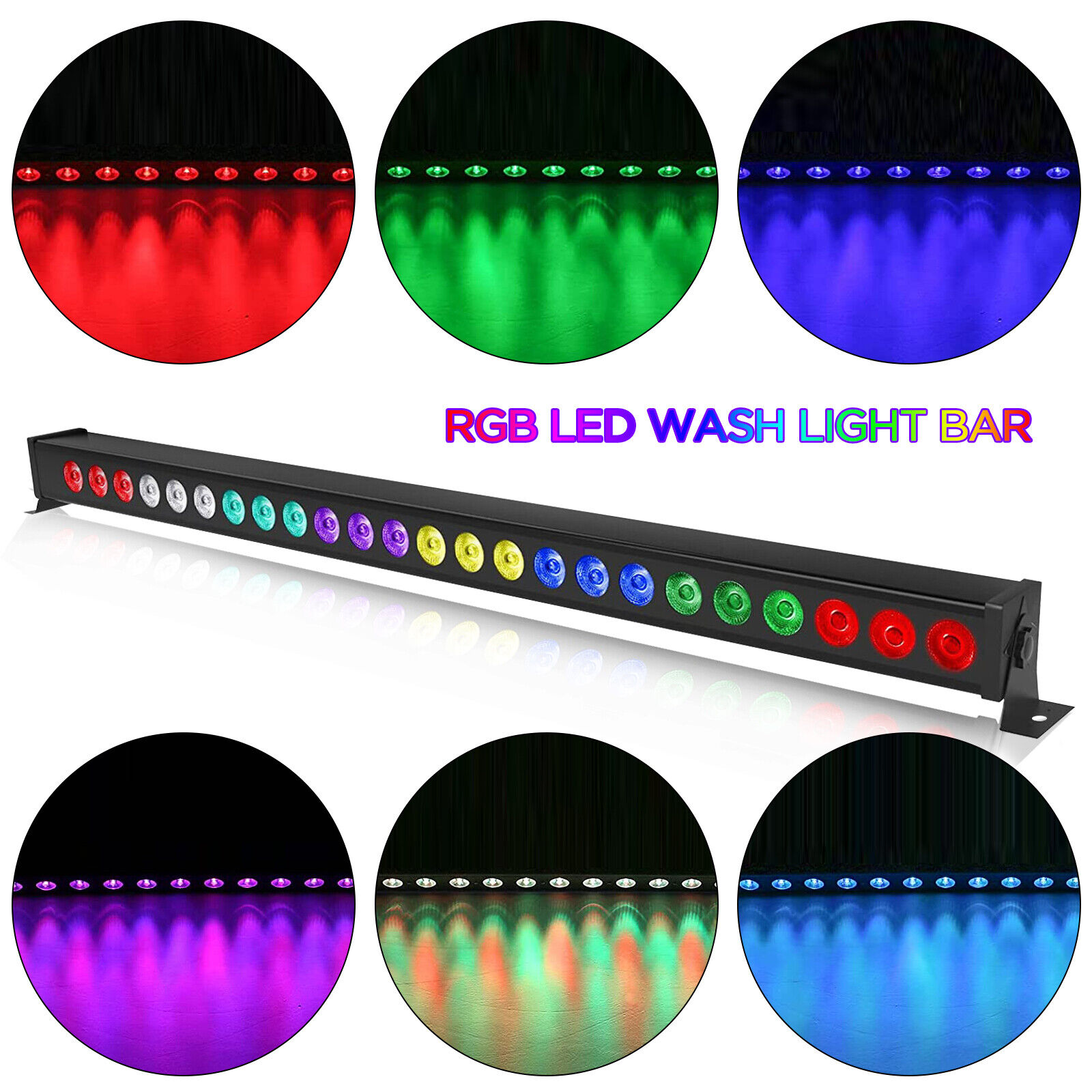 2PCS 24LED RGBWA Wall Wash Stage light Color Mixing DMX512 DJ Party Disco Lights U`King Does Not Apply - фотография #5