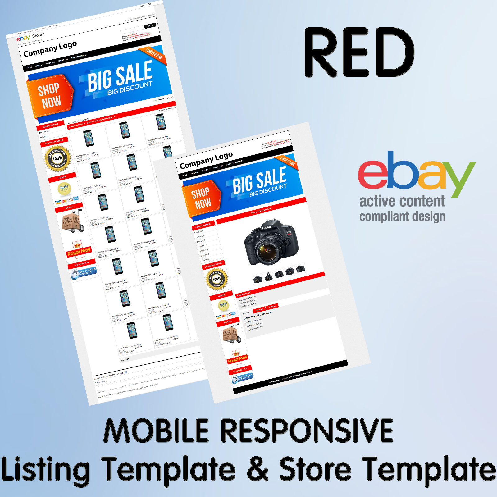 Ebay Template Store Design Listing Responsive Custom Professional Mobile HTML Без бренда - фотография #9