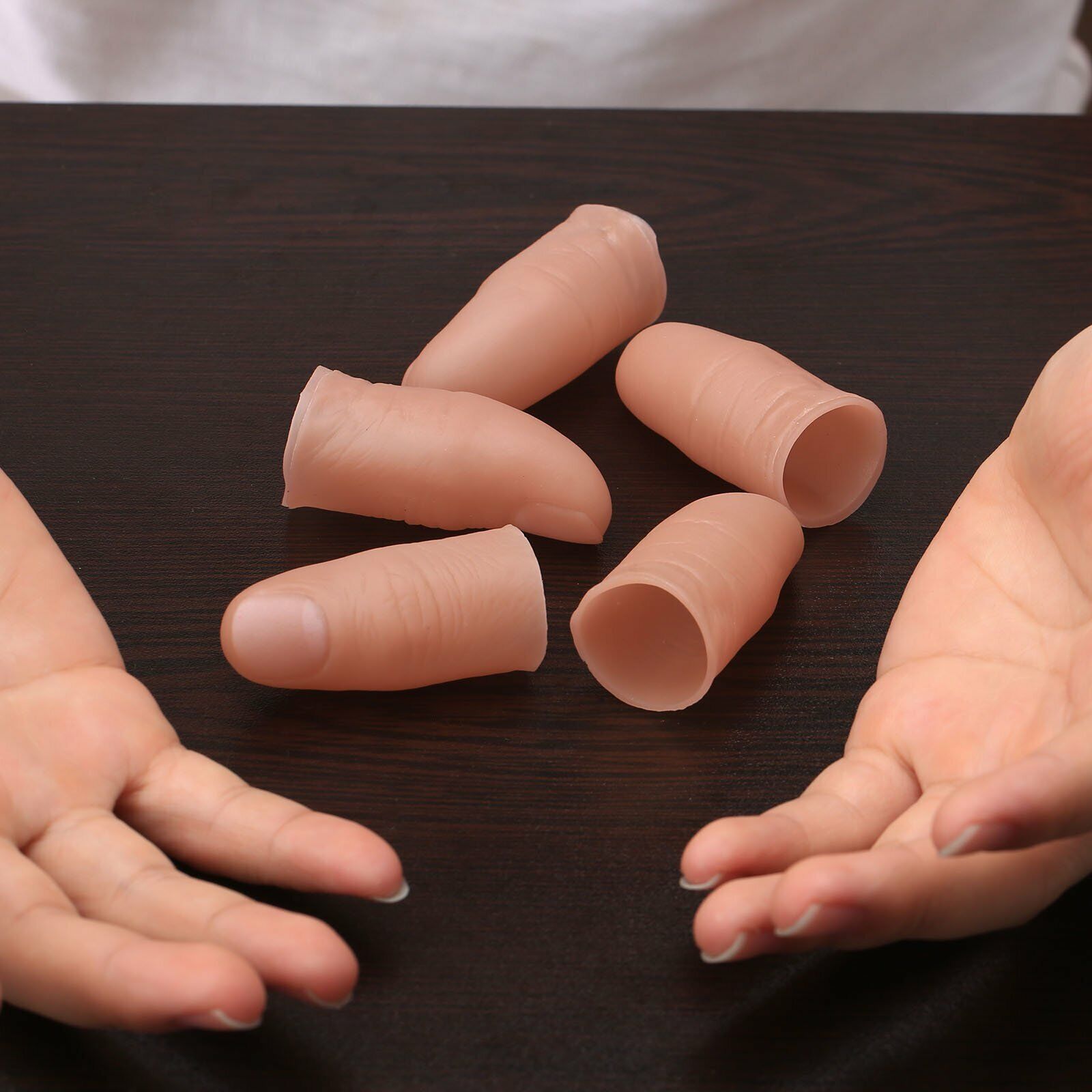5Pcs Fake Soft Thumb Tip Finger Magic Trick Close Up Stage Show Prop Prank Toy Unbranded - фотография #6