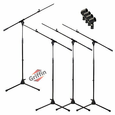 GRIFFIN Microphone Boom Stand 4 PACK - Telescoping Tripod Mic Clip Mount Holder Griffin LG-AP3614 (4)