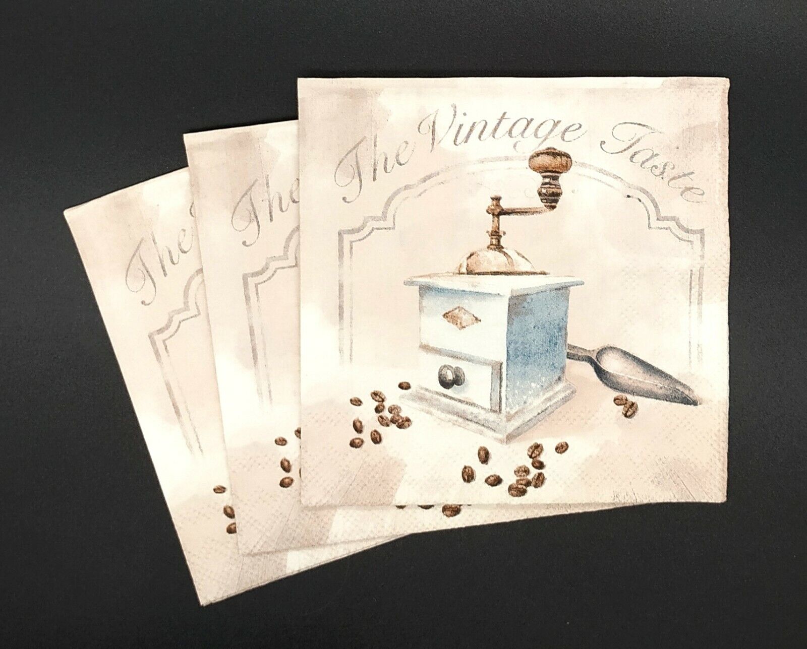 S246# 3 x Single SMALL Paper Napkins For Decoupage Vintage Aged Coffe Mill Ambiente 12511425 - фотография #3
