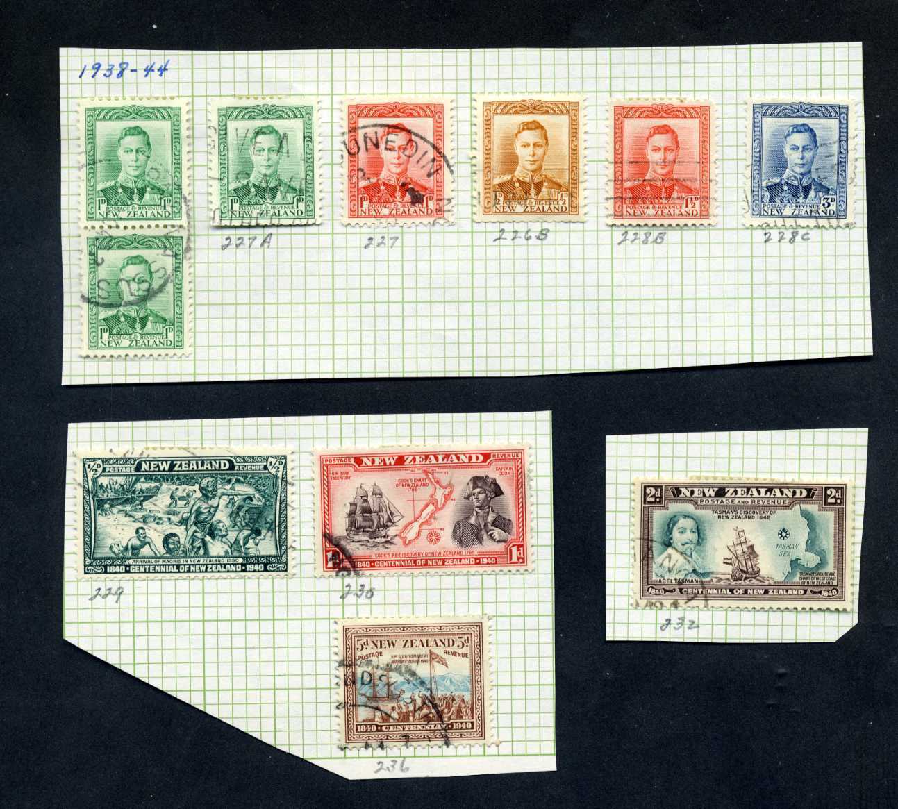 Lot of 55 Early (1909-1941) New Zealand Collection of Stamps Без бренда - фотография #3