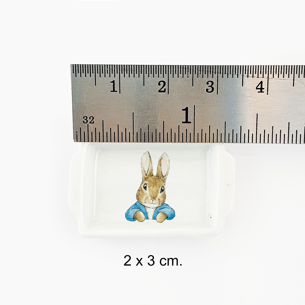 Miniatures Handmade Ceramic Tray Peter Rabbit Bunny Easter Dollhouse Decor Set 3 ThaiMiniatureStore Does not apply - фотография #5