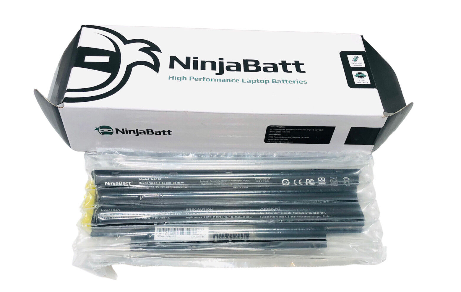NinjaBatt- High Performance Laptop Battery ( Model N4010 ) QBEK00115 DE15R-6-NIN NinjaBatt N4010