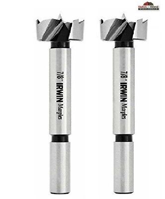 (2) Forstner Drill Bit 7/8" x 3/8" Shank ~ New ~ Fast Shipping Irwin 42914
