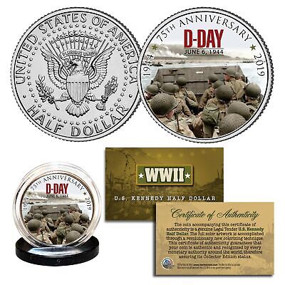 World War II - D-DAY Normandy 75th Anniversary 1944 - 2019 JFK Half Dollar Coin Без бренда