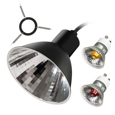 2PK Reptile Light Fixture w/ Lighting Heat Lamps and 4" Halogen Mini Dome Unbranded