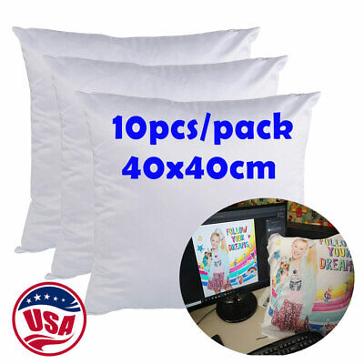 10pcs Plain White Sublimation Transfer Blank Pillow Case Fashion for Heat Press QOMOLANGMA 0163002640600