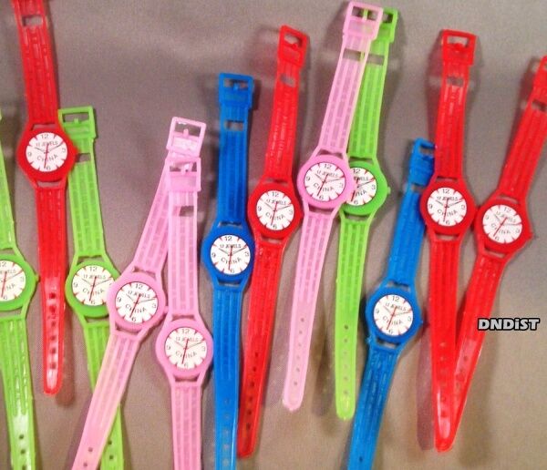 lot of 100 birthday party toy WRiST Watches plastic favor Colorful Wristband fun Unbranded
