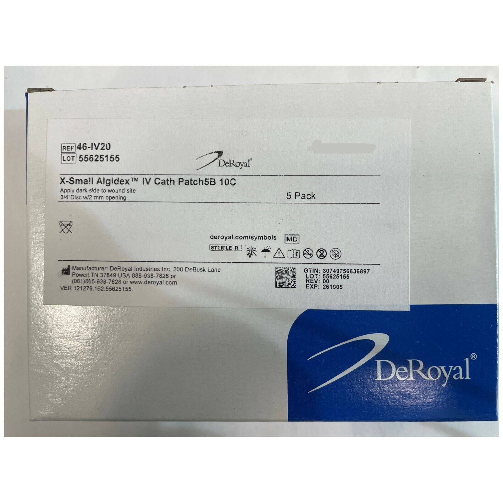 *50-Pack* DeRoyal X-Small Algidex IV Patch Catheter Dressing 46-IV20 DeRoyal 46IV20 - фотография #2