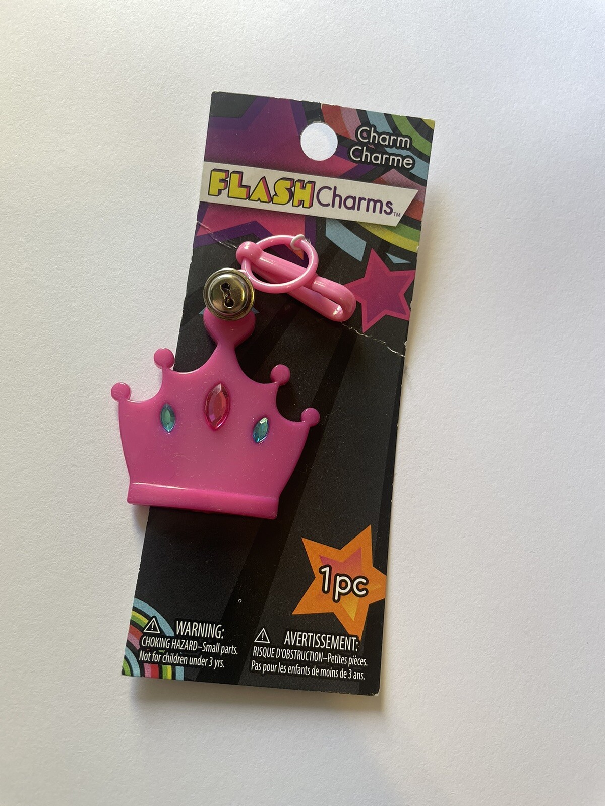 2015 Flash Charm Bell Charm Pink Crown Jewels Charm Keychain Flash charm