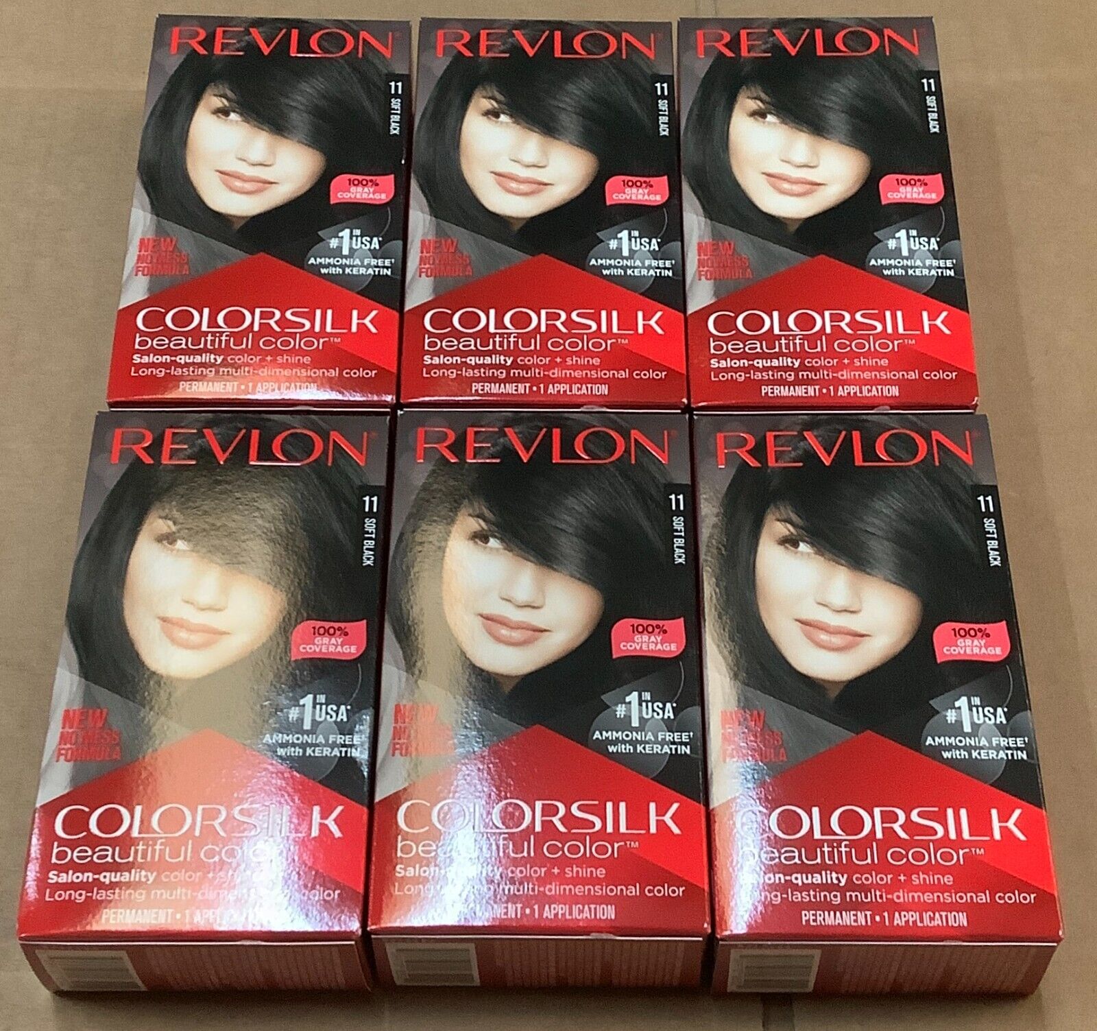 Revlon Colorsilk~(#11) Soft Black~Lot of 6~FREE SHIPPING Revlon 18502