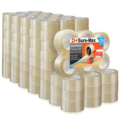 144 Rolls Clear Carton Sealing Packing Tape Shipping - 1.8 mil 2" x 110 Yards Sure-Max Does Not Apply