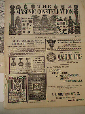 Masonic Constellation Freemasonry Antique Newspaper Knights Templar Mason 1900 Без бренда - фотография #2