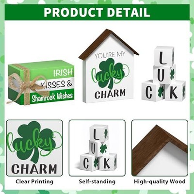 St. Patrick's Day Decorations Shamrock Decor Faux Books, 8 Pcs St. Patricks  Does not apply Does Not Apply - фотография #7