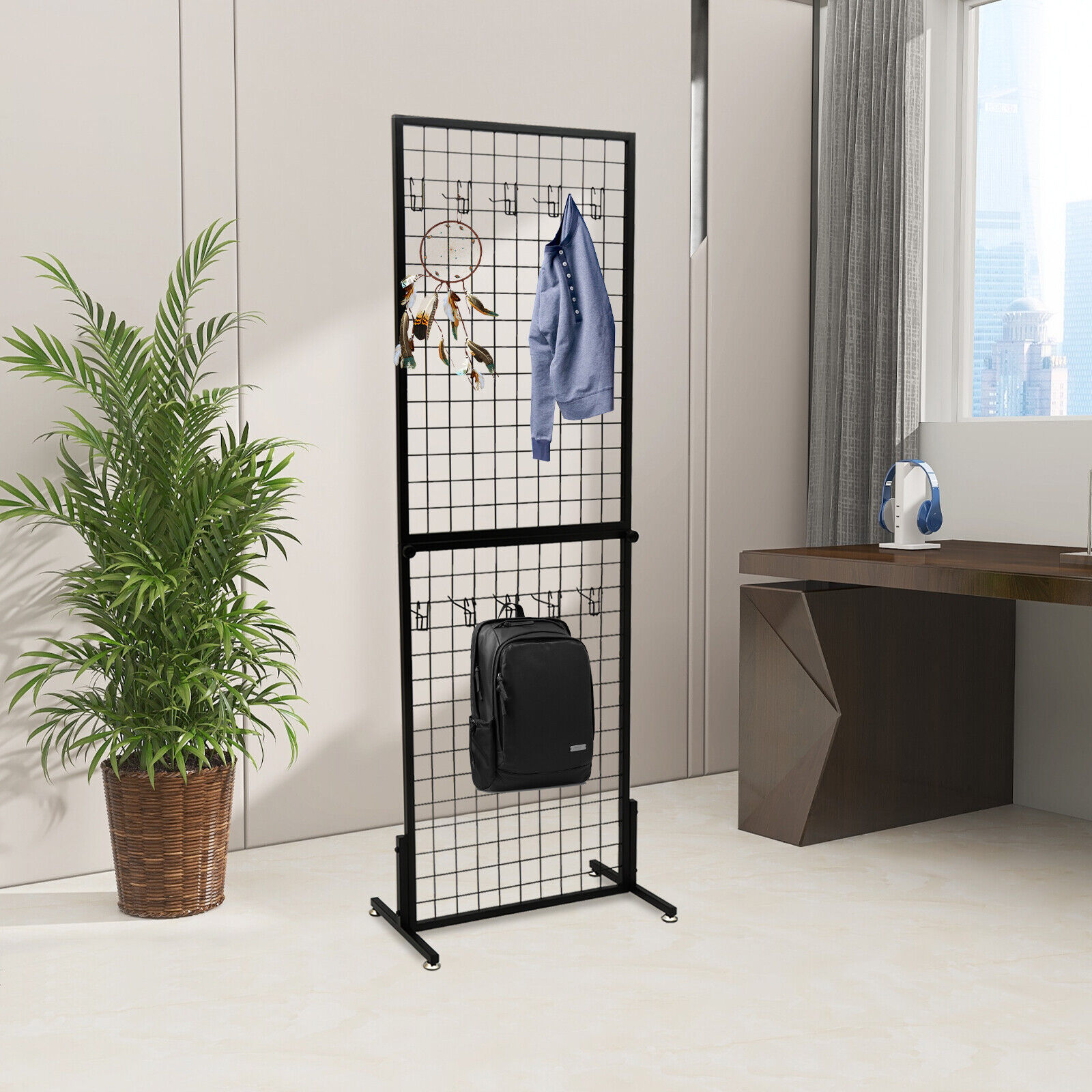 2*2 Inch Foldable Wire Grid Panel Display Rack With 10 Hooks For Craft Art Show N/A N/A - фотография #15