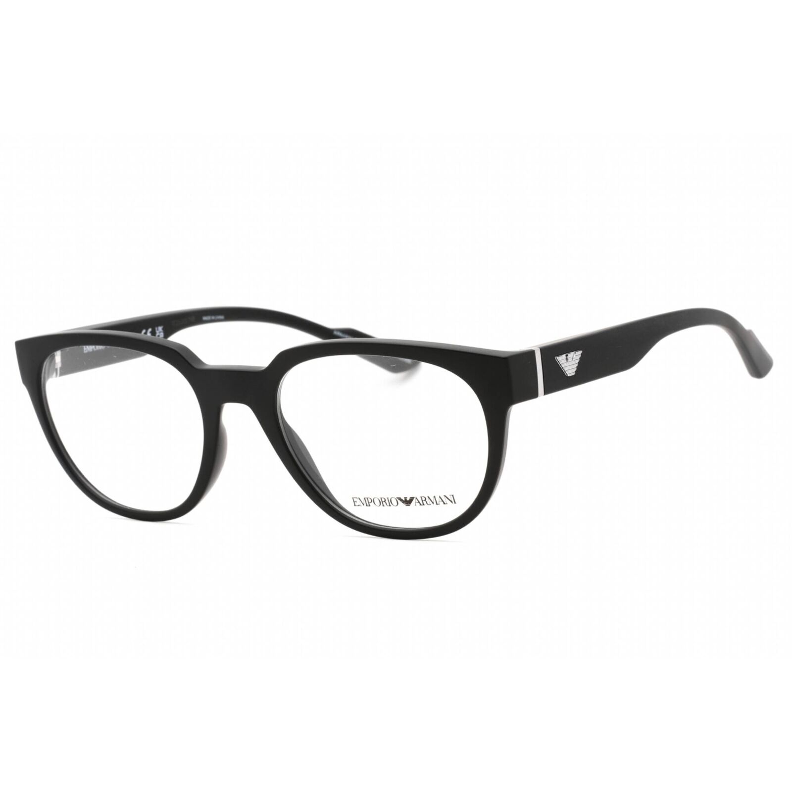 Emporio Armani Men's Eyeglasses Matte Black Full Rim Round Frame 0EA3224 5001 Emporio Armani 0EA3224 5001