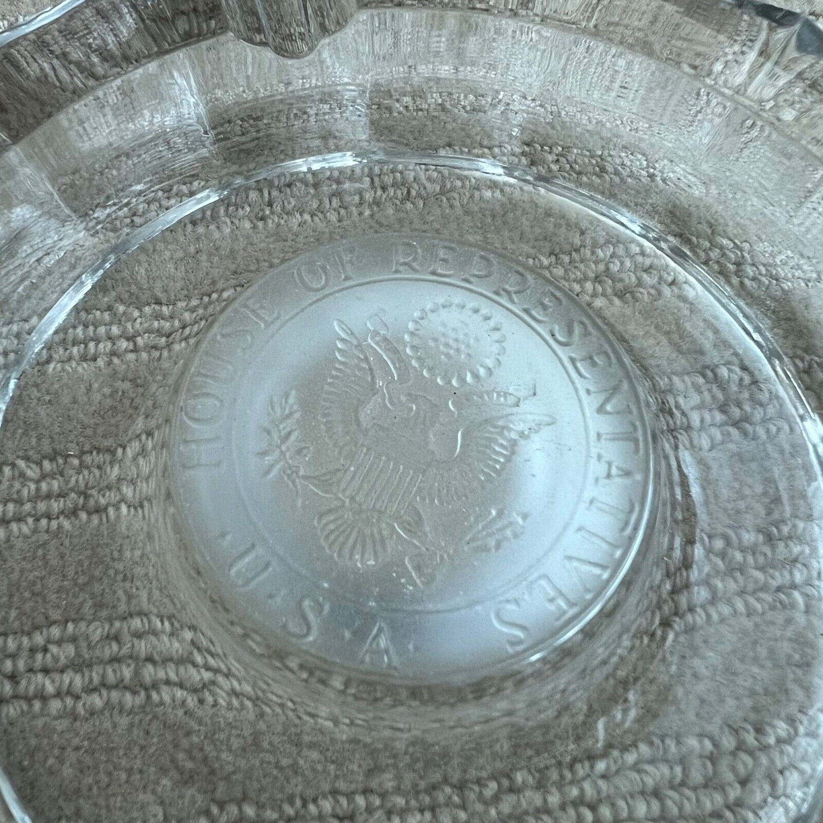 House of Representatives Official USA glass ashtray, 7.5" round, vintage Без бренда - фотография #4