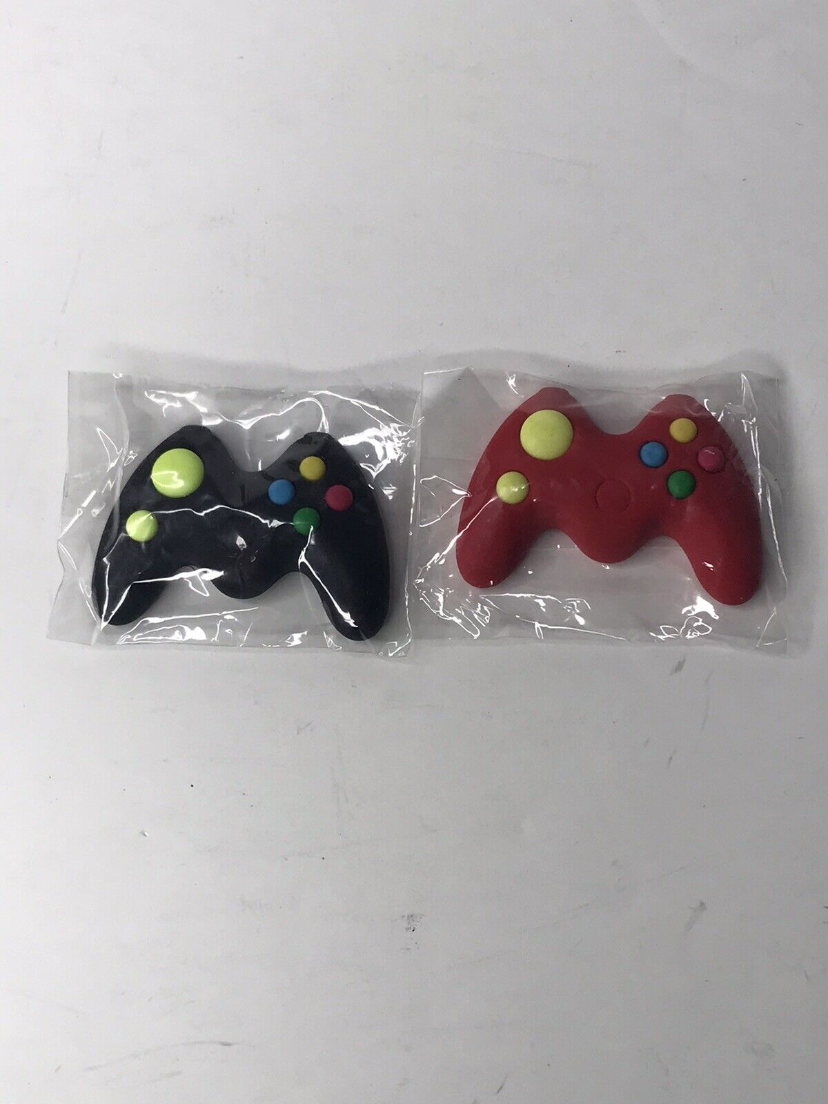 Lot Of 2 Collectable Xbox Controller Pencil Erasers Sealed Vintage 2 1/4" - New Geddes
