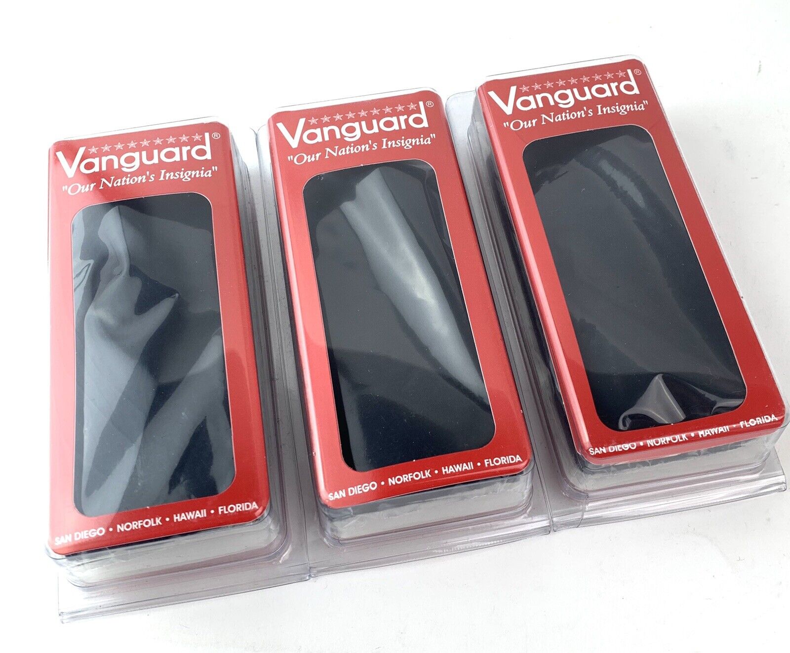 Vanguard Uniform Shoulder Boards Epaulets Plain Black Pin-on Type Hardboards 3pk Vanguard