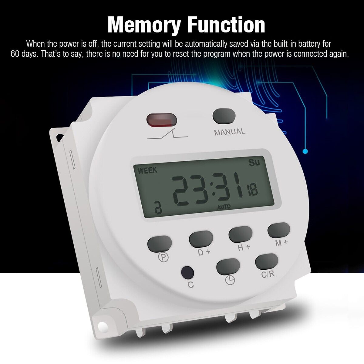 2Pcs Timer Switch DC 12V ON/OFF Weekly Programmable LCD Digital Light Time Relay Unbranded - фотография #7