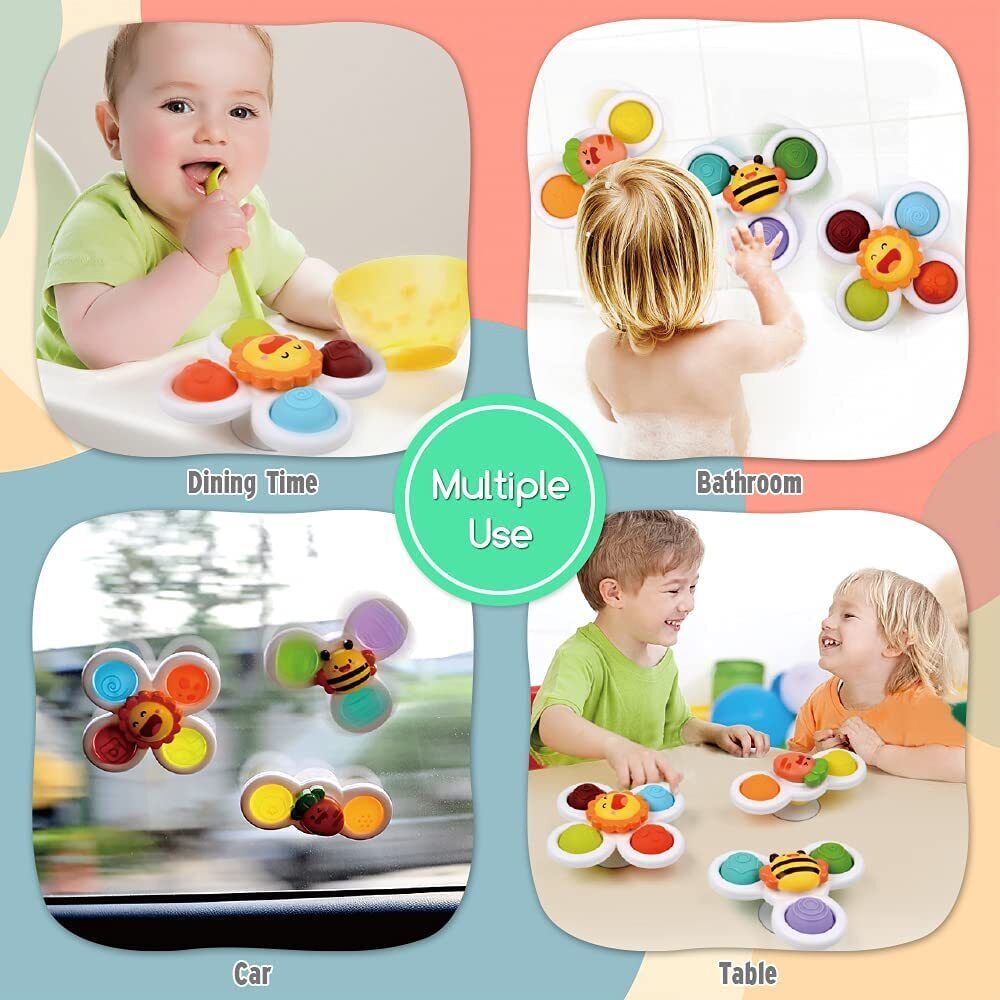 Suction Cup Spinner Toys 3PCS Kids Spinning Top Toys Baby Dimple Sensory Toy Mini Tudou does not apply - фотография #2