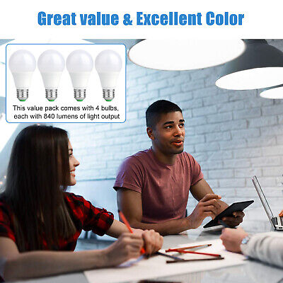 4x E26 A19 LED White Light Bulbs 6000K 9.5W 840Lumen Daylight Energy Saving Lamp EEEKit Does Not Apply - фотография #4