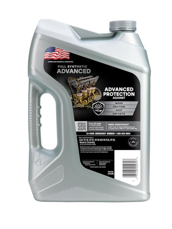 Valvoline Advanced Full Synthetic SAE 0W-16 Motor Oil 5 QT, Case of 3 Does not apply Does not apply - фотография #2