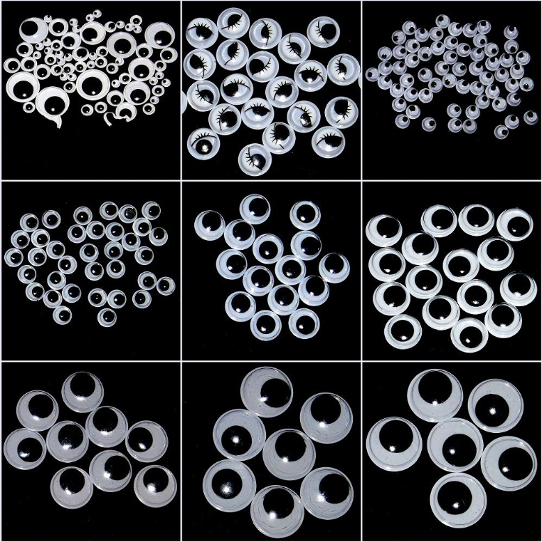 700pc Wiggle Wiggly Googly Eyes Self Adhesive Black 7 Sizes 4-12mm Crafts Unbranded Does Not Apply