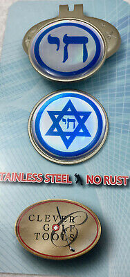 1 Jewish Star of David & 1 Chai Golf ball marker, 1 magnetic hat clip. USA Protag Does Not Apply