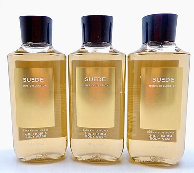 3 BATH & BODY WORKS SUEDE MEN'S COLLECTION 2 IN 1 HAIR & BODY WASH 10 oz NEW! Bath & Body Works ART03984