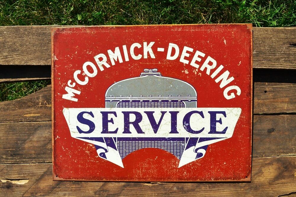 McCormick Deering Service Metal Tin Sign - IH - International Harvester Farmall International Harvester