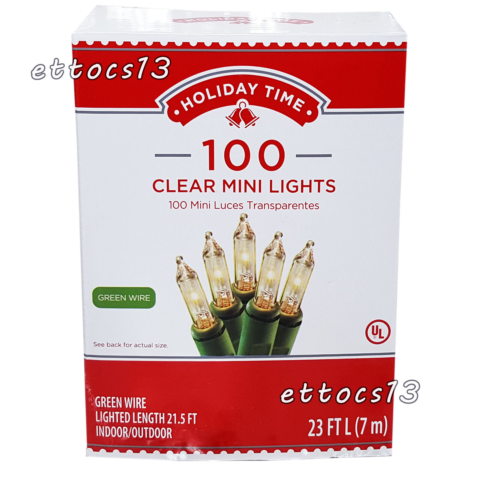 Holiday Time 100 Clear Mini Lights-Christmas-Wedding-NEW-Green Wire  Holiday Time 66574C