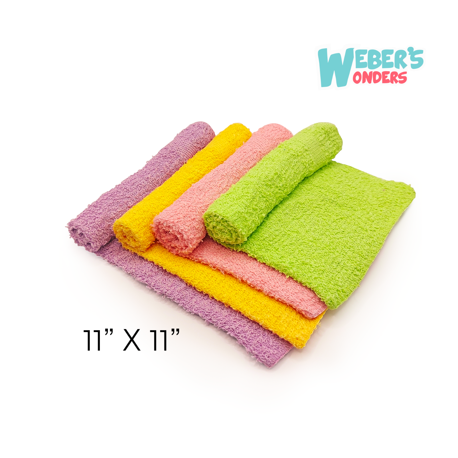 11 Pack Washcloth Towel Set 100% Cotton Soft Luxury Wash Cloths for Face & Body Weber's Wonders SC_HH_towel_12pack_black - фотография #6