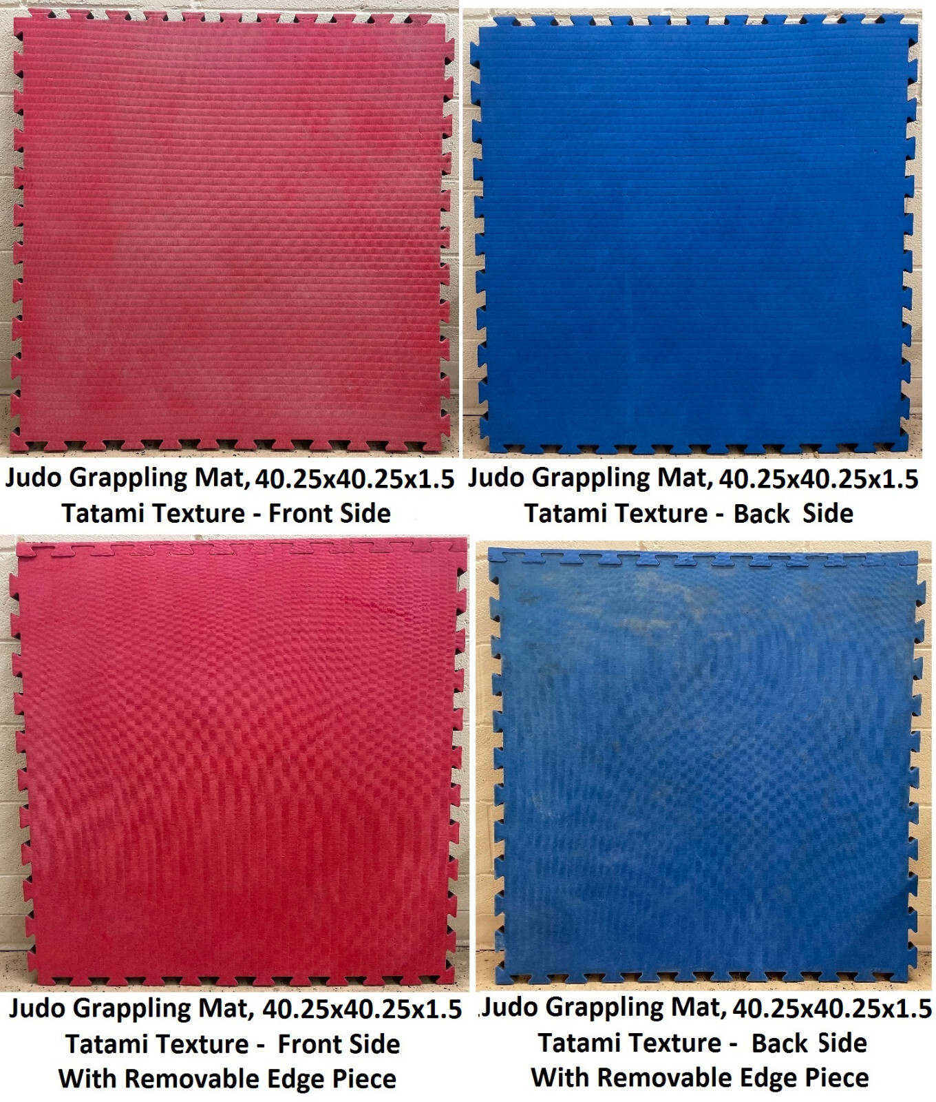(lot of 4) Judo Grappling Martial Art, 1.5" THICK Floor Mats, 40.2"x40.2" each Unbranded Does Not Apply