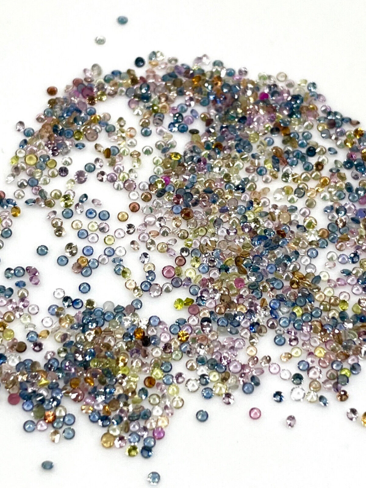 500 Pcs Natural Multi Sapphire 0.9mm-1mm Round Diamond Cut Loose Gemstones Lot Selene Gems - фотография #4