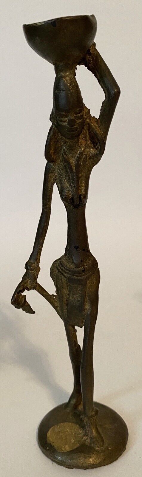 4 Antique Fon Bronze Benin Tribe Figurines Nigerian Man Woman African Folk Art Без бренда - фотография #4